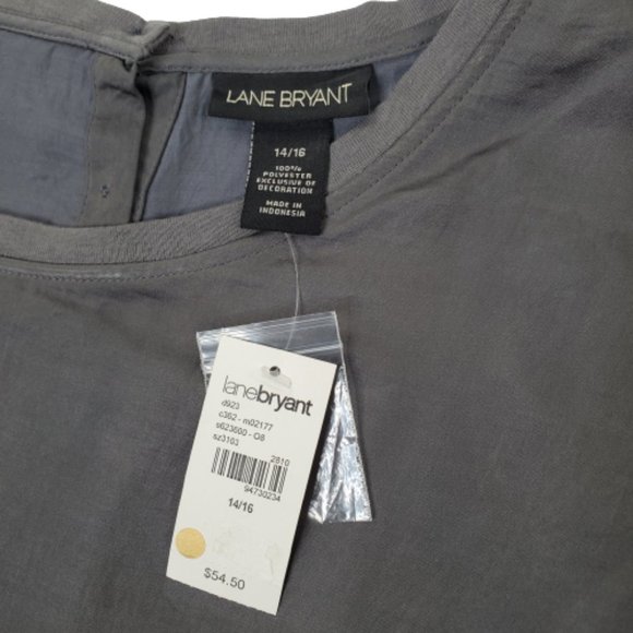 Lane Bryant Gray Beaded Chain Loose Fit Top .New!!! Size 14/16 - Picture 2 of 4